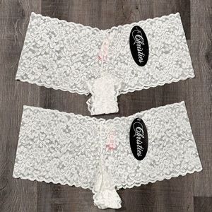 💞 New 2-Pair Bundle Christies XL White Stretch Lace Panties